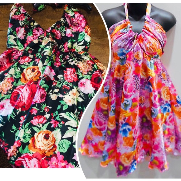 Dresses & Skirts - 👛 Bundle of 2 NWT Boutique Floral Halter Dresses